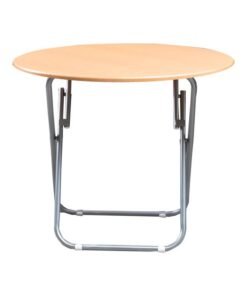 WT-EASYCARE Round Portable Outdoor Folding Table Beige 70x70x70cm