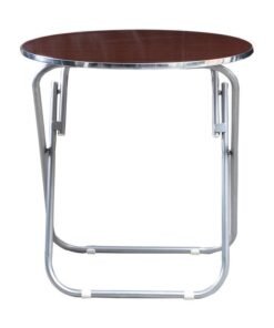 WT-EASYCARE Round Portable Outdoor Folding Table Wenge 70x70x70cm