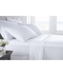 Hotel Linen Klub 4-Piece Deyarco Hotel Linen Klub  Double Bed Sheet 350TC 100% Long Staple Sateen Luxury Quality Cotton White 230 x 280cm
