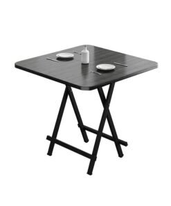 Square Folding Table Black 80x74x80cm