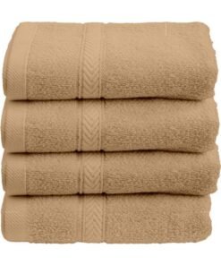 Hotel Linen Klub 4-Piece Set Fast Absorbent Hand Towel Beige 40 x 70cm