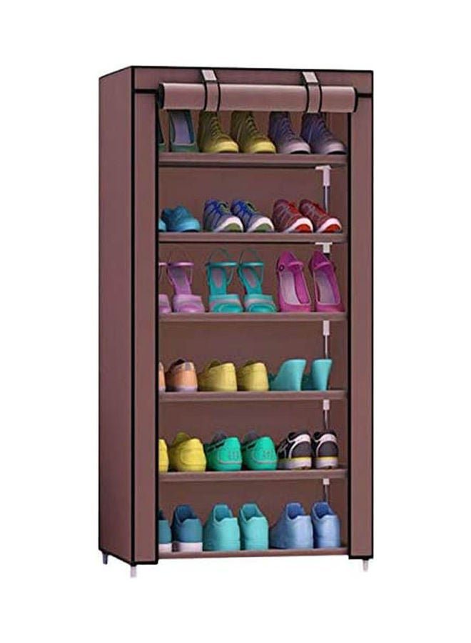 Single Door Dust-Proof Reinforced Simple Shoe Rack Brown 110 x 60cm
