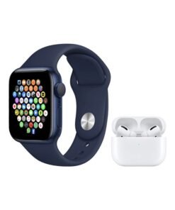 Black Tiger Bluetooth Connectivity Series 7 Sports Watch with Earbuds Pro Blue/White