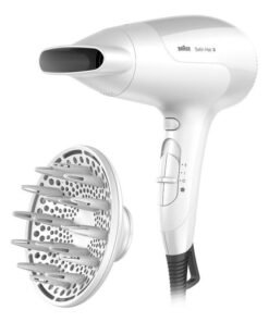 BRAUN Satin Hair 3 Power Perfection Hairdryer With Iontec And Styling Nozzle 2000 Watts 19.6 x 10 x 28.5cm