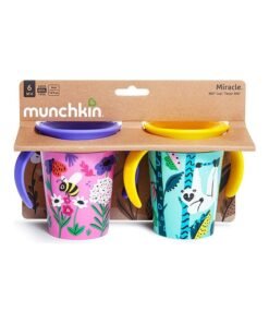 Munchkin Miracle 360 Wildlove Trainer Cup 6 Oz/ 177 Ml 2 Pack Bee/lemur