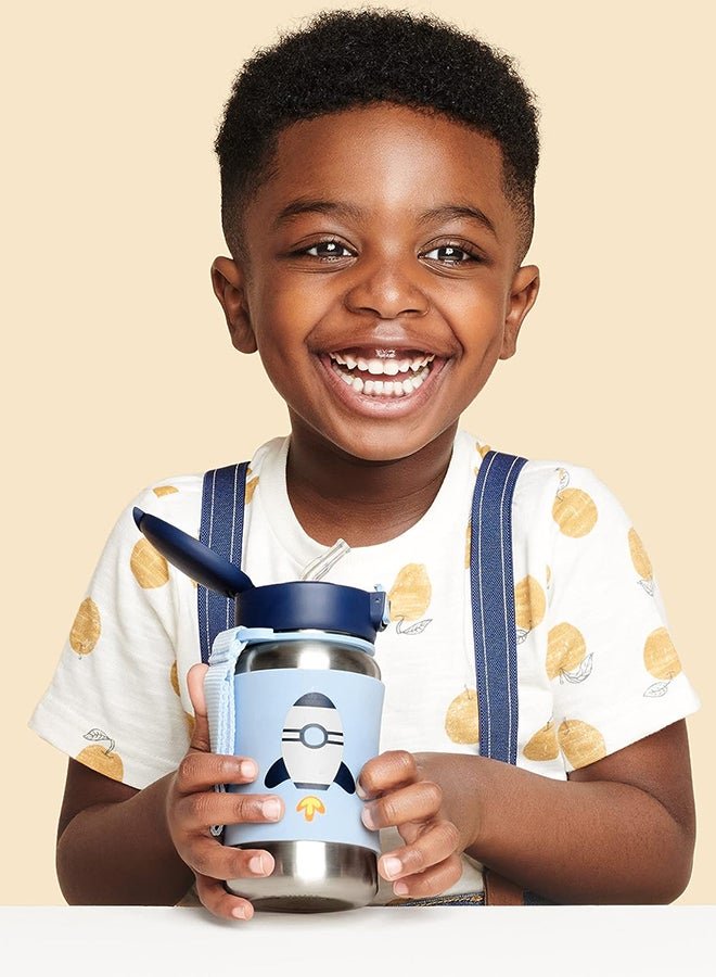 Skip Hop Toddler Sippy Cup With Straw, Sparks Stainless Steel Straw Bottle, Robot - Image 3