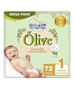 BabyJoy Olive Mega Pack New Born Diapers, Up To 4 Kg, 72 X 2, 144 Count