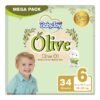 BabyJoy Olive Mega Pack Junior XXL Diapers, 16 - 25 kg, 34 X 2, 68 Count