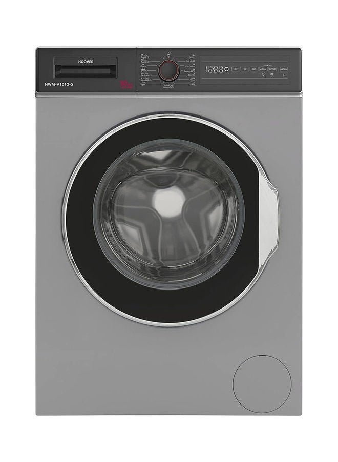 HOOVER Front Load Fully Automatic Washing Machine 1200 Rpm 5 Star ESMA Rating 15 Programs Foam Protection Spin Speed Selection Made In Turkey 10 kg HWM-V1012-S Silver