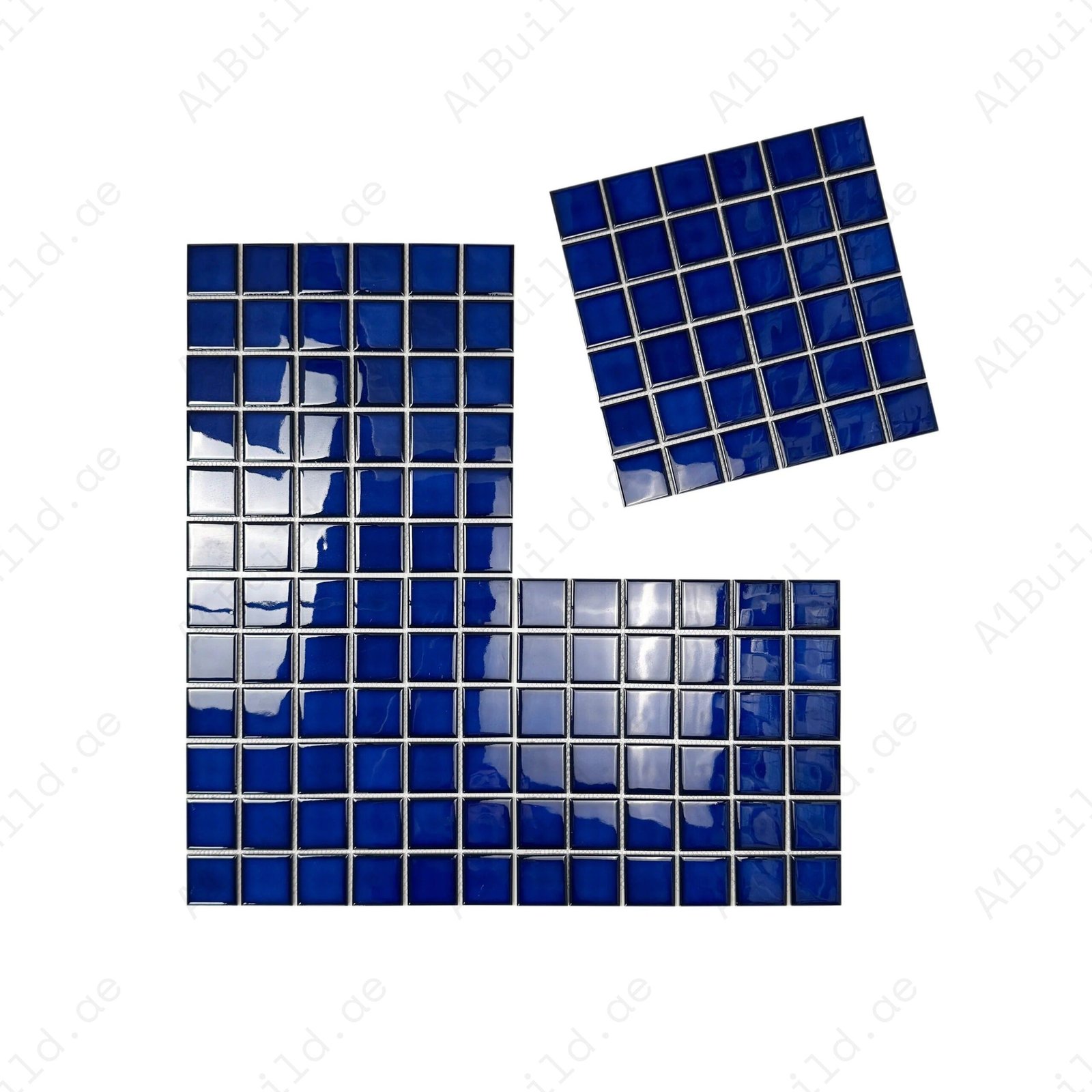 Midnight Splendor Series Navy Blue Plain Design Crystalline Glazed Porcelain Mosaic - Image 2