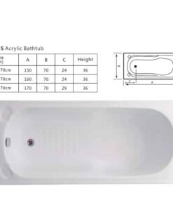 Alternative view of nexus acrylic bathtub 150x70cm 160x70cm,170x70cm
