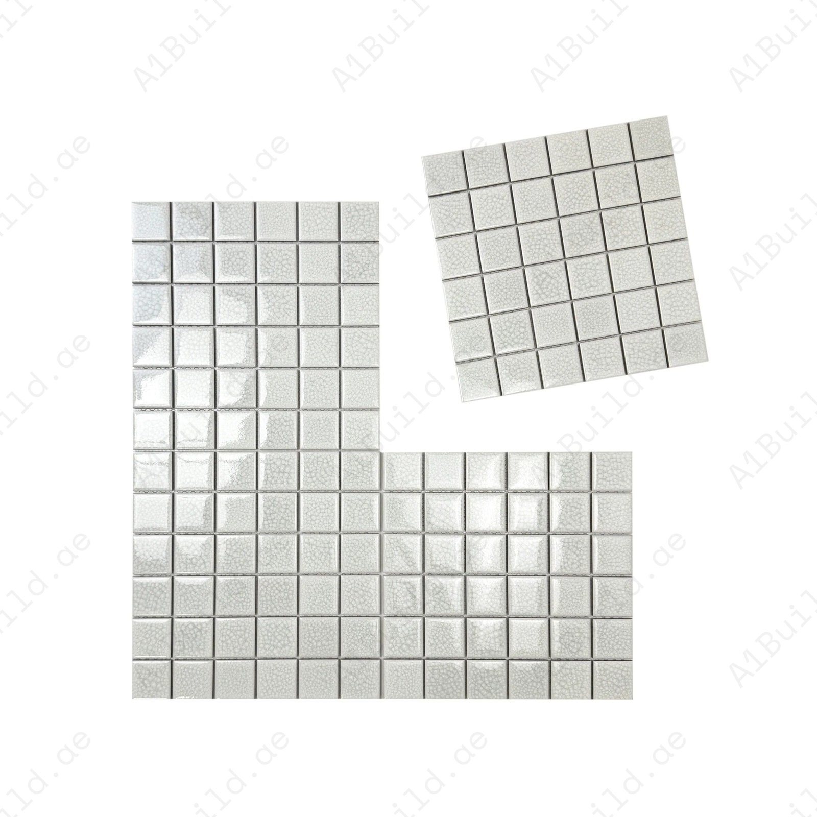 Oceanic Opal Series White Convex Surface Crackle Porcelain Mosaic - Image 2