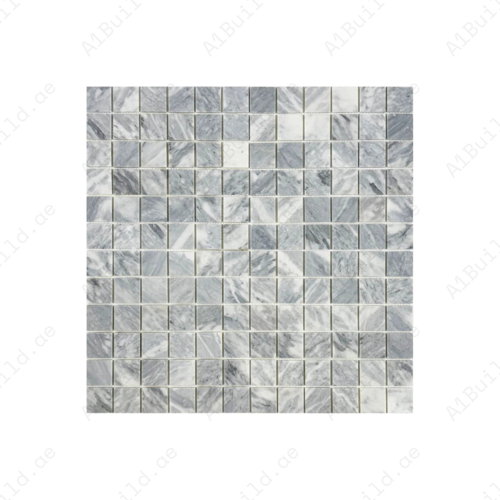 Palace Royale Series Bardiglio Polished Square Marble Mosaic