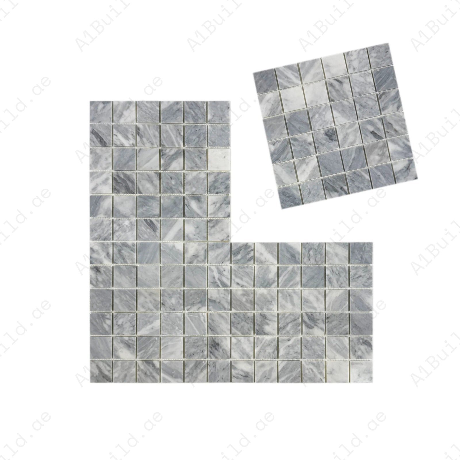 Palace Royale Series Bardiglio Polished Square Marble Mosaic - Image 2