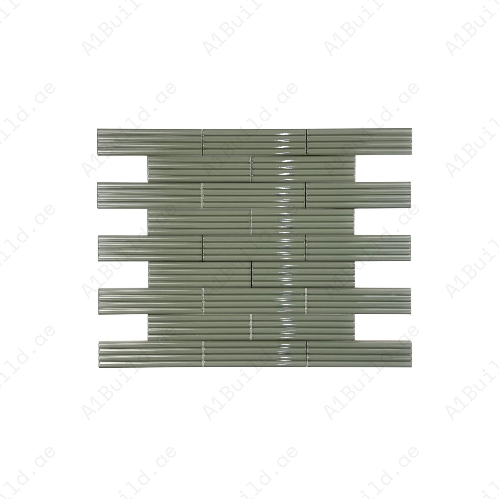 Pale Mint Glossy Ceramic Artisanal Tile - Image 2