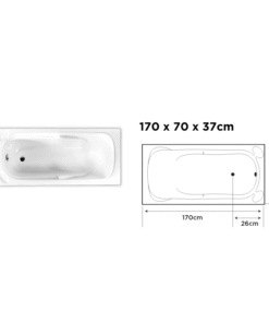 Alternative view of Dive into bliss with the passion acrylic bathtub – featuring perfect dimensions at 170x70x37cm