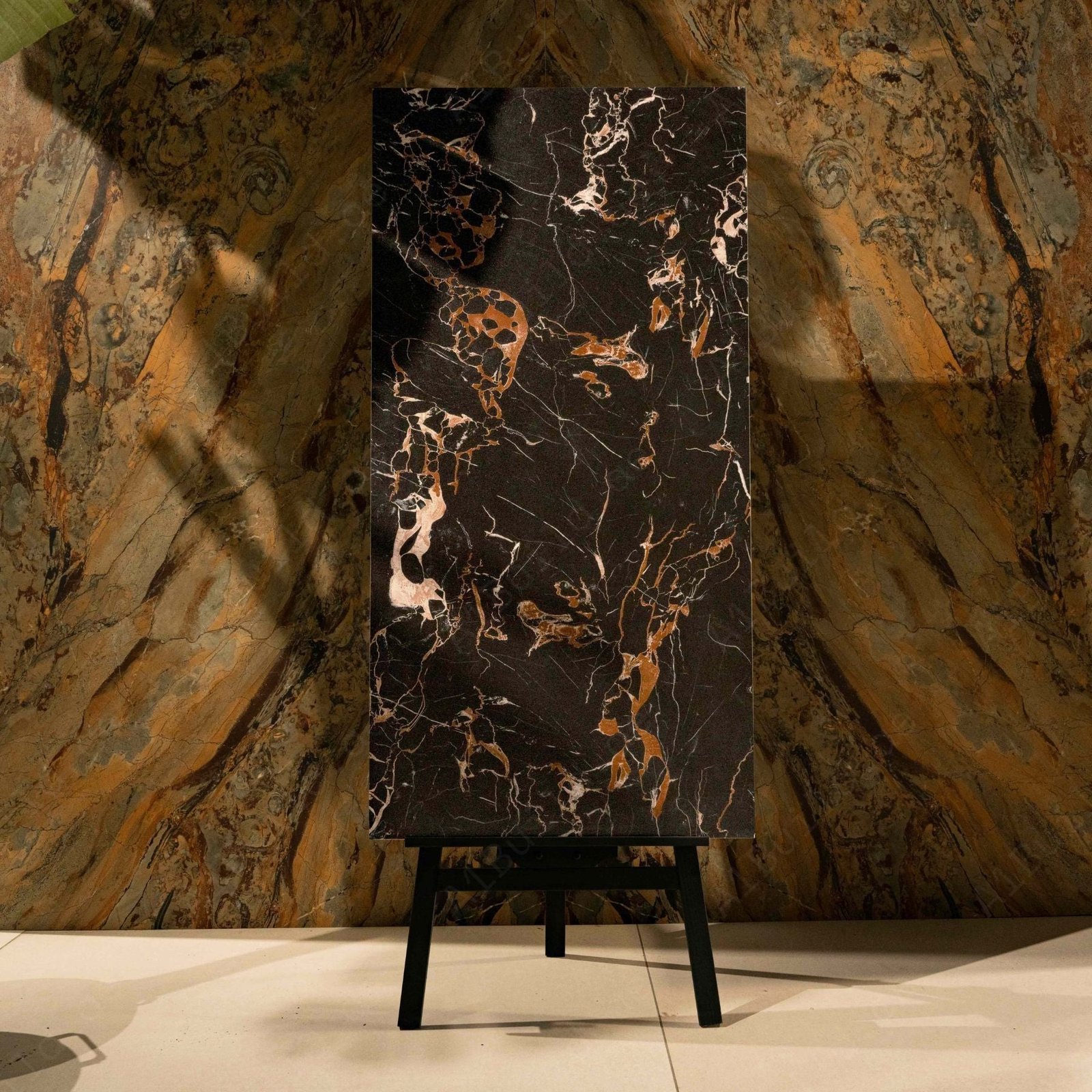 Portoro SX (60X120cm 09mm Random Glitter on Matt Special Finish Porcelain Indoor Floor & Wall Tiles) - Image 2