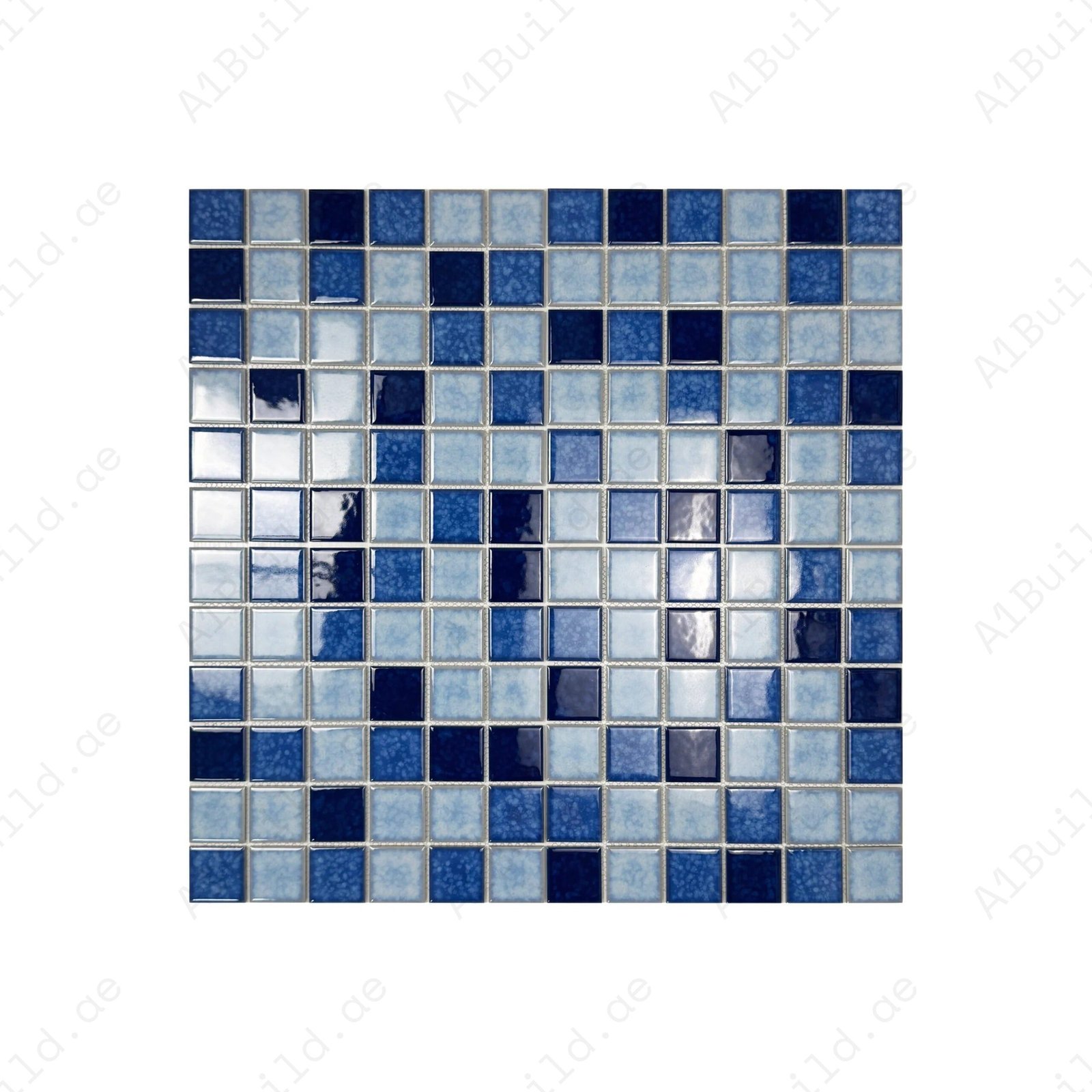 Midnight Splendor Powder & Navy Blue Porcelain Mosaic