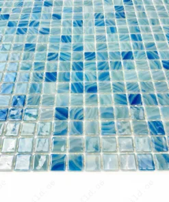 Alternative view of Spanish Mosaic Series Powder Blue & Teal Blue Mixed Recycled Glass Mosaic