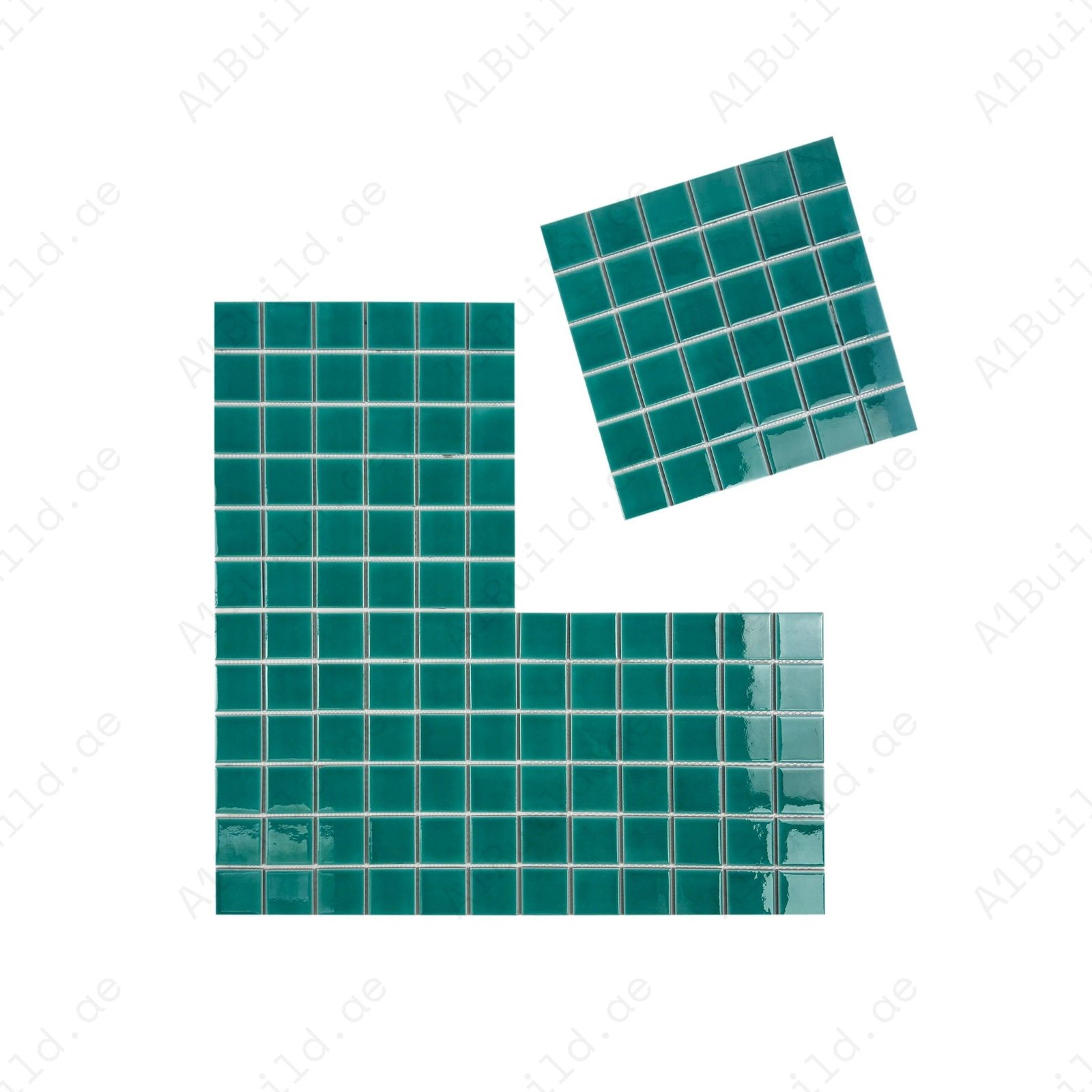 Oceanic Opal Series Tiffany Blue Crackle Porcelain Mosaic - Image 2