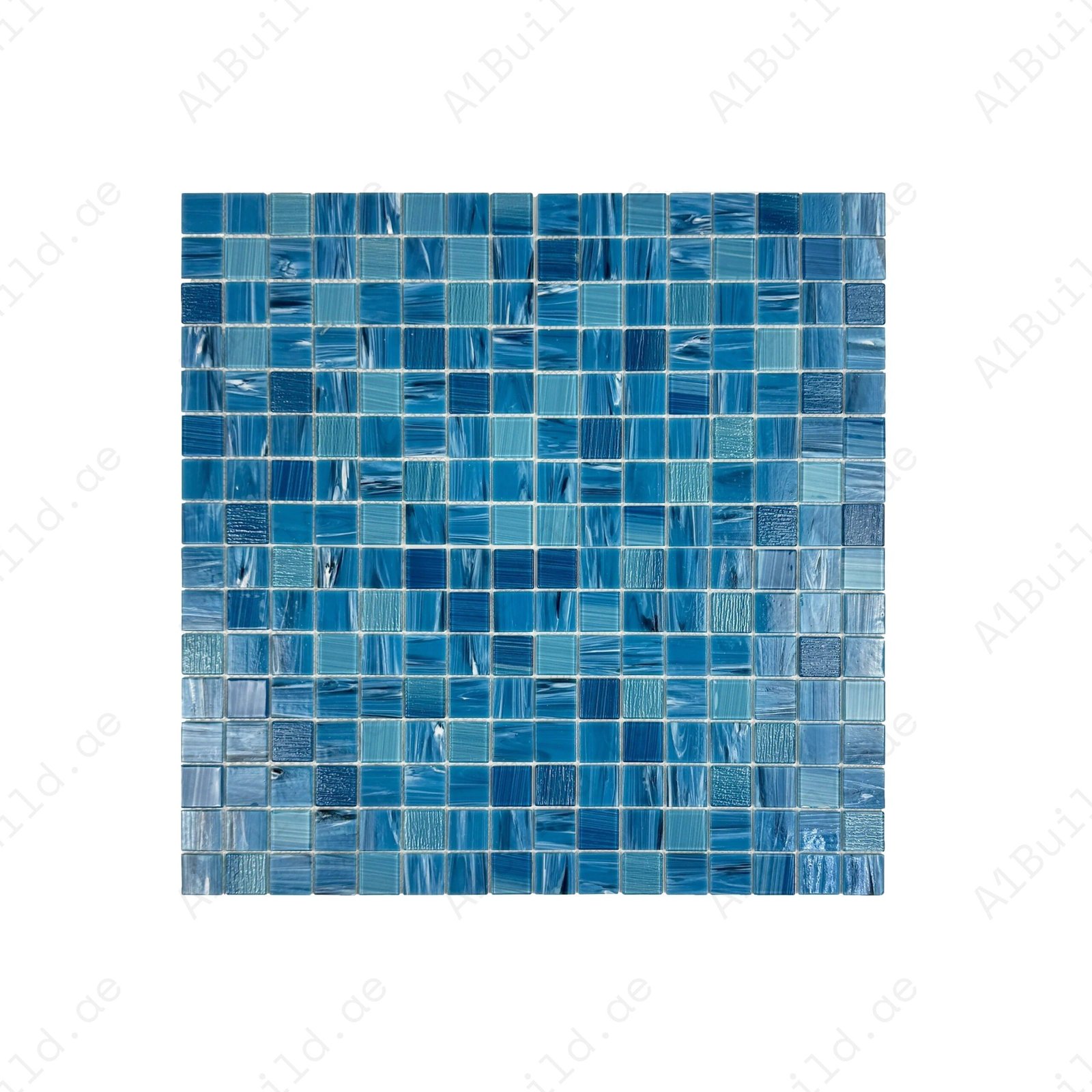 Noble Haven Tiffany Blue & Light Blue Mixed Glass Mosaic Swimming Pool Tile