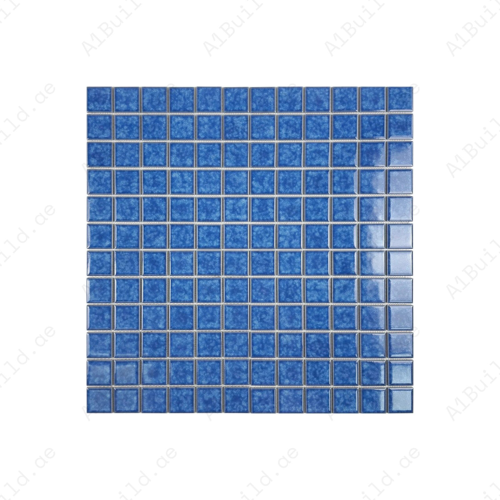 Midnight Splendor Series Ultra Marina Blue Iced Flower Texture Crystalline Glazed Porcelain Mosaic