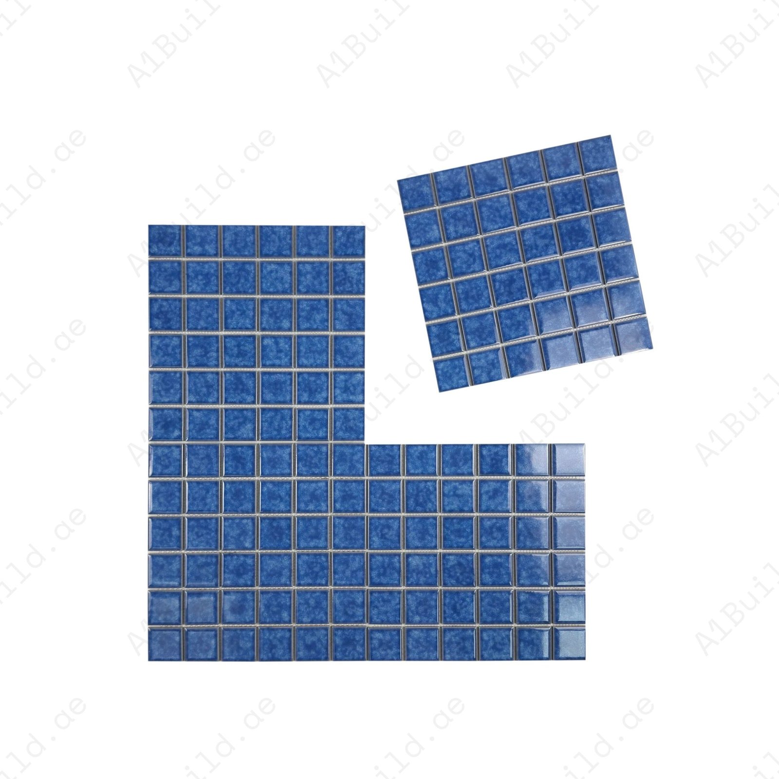 Midnight Splendor Series Ultra Marina Blue Iced Flower Texture Crystalline Glazed Porcelain Mosaic - Image 2