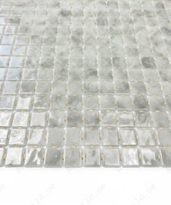 Alternative view of Spanish Mosaic Series White & Light Grey Mixed Recycled Glass Mosaic