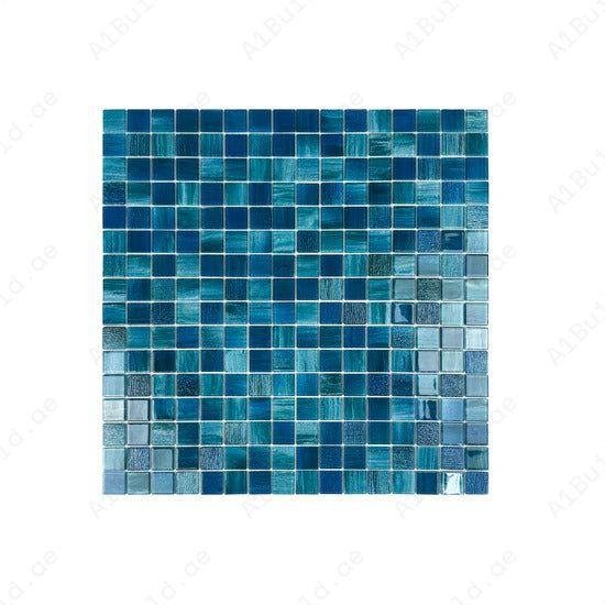 Noble Haven Tiffany Blue & French Blue & Sapphire Blue Glass Mosaic Swimming Pool Tile