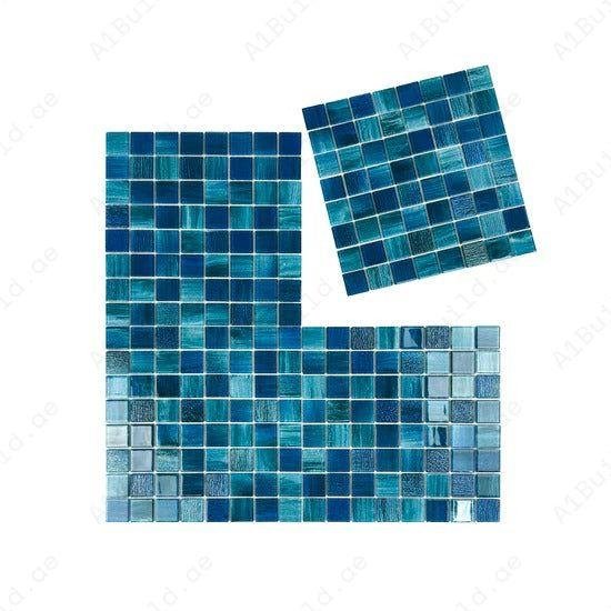 Noble Haven Tiffany Blue & French Blue & Sapphire Blue Glass Mosaic Swimming Pool Tile - Image 2
