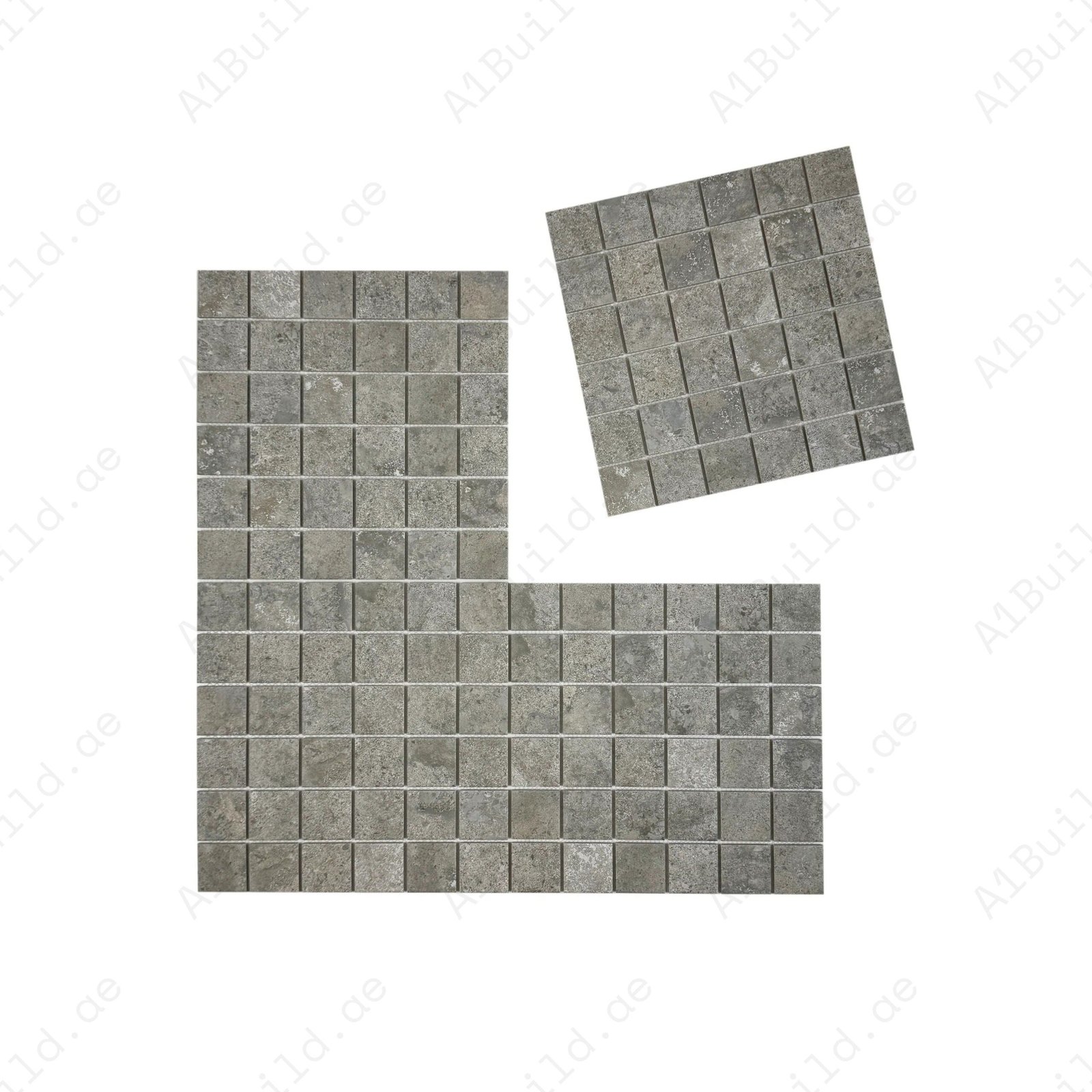 Limestone Porcelain Tile Series Medium Grey Flat Surface Matt Porcelain Mosaic - Image 2