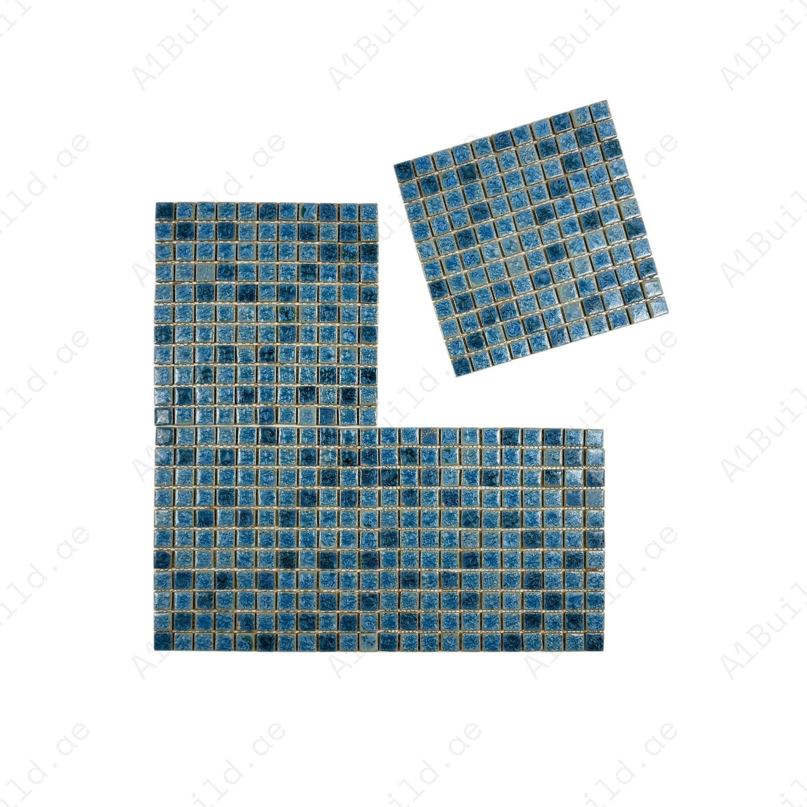 Milan Melody Series Sapphire Blue & Yale Blue Mixed Square Ice Crack Porcelain Mosaic - Image 2