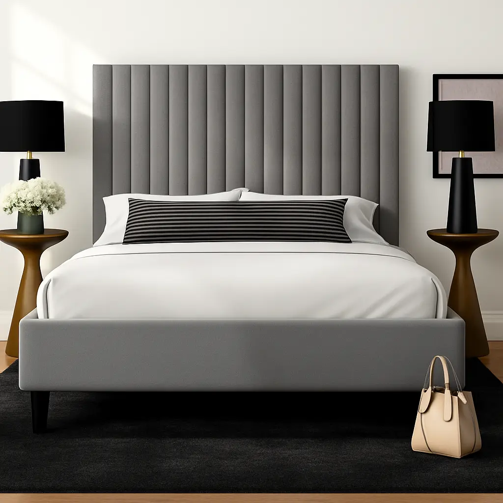 Puff Upholstered Tufted Bed