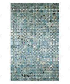 Spanish Mosaic Series Light Blue & Nile Blue & Coffe Brown Streaks And Swirls Texture Recycled Glass Mosaic