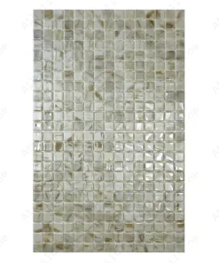 Spanish Mosaic Series Off White & Beige & Light Tan Streaks And Swirls Texture Recycled Glass Mosaic