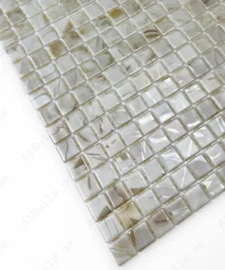 Alternative view of Spanish Mosaic Series Off White & Beige & Light Tan Streaks And Swirls Texture Recycled Glass Mosaic