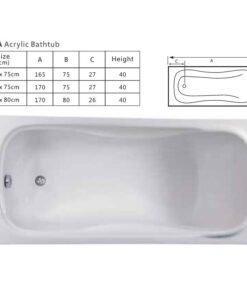 Alternative view of Rona acrylic bath-in-tub – choose your size, 165cm or 170cm