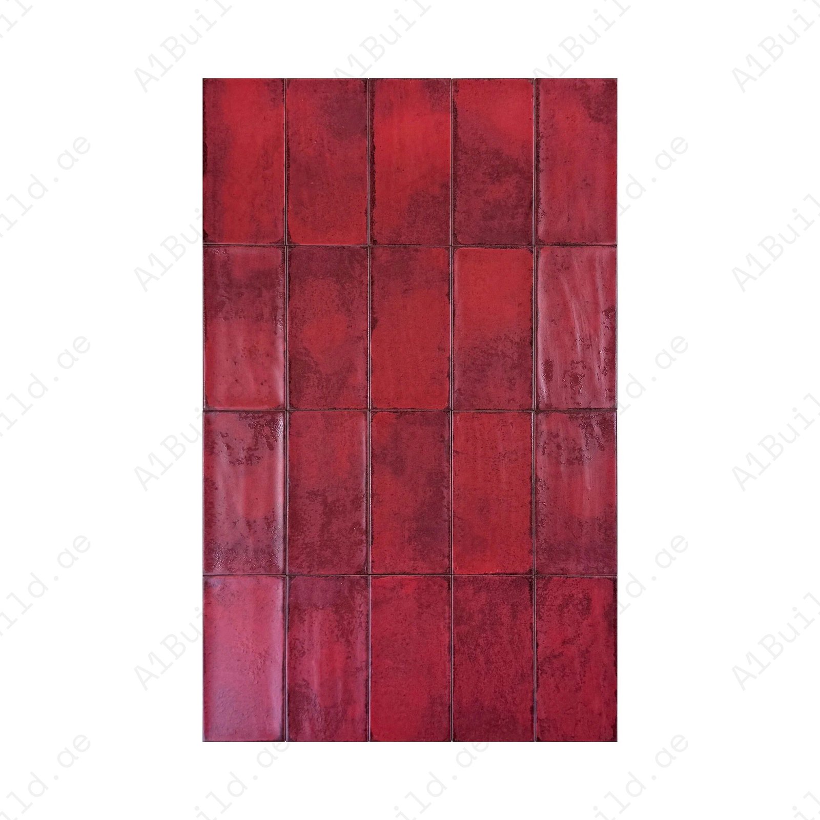 Ruby Red Matte Ceramic Artisanal Tile