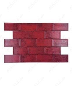 Alternative view of Ruby Red Matte Ceramic Artisanal Tile