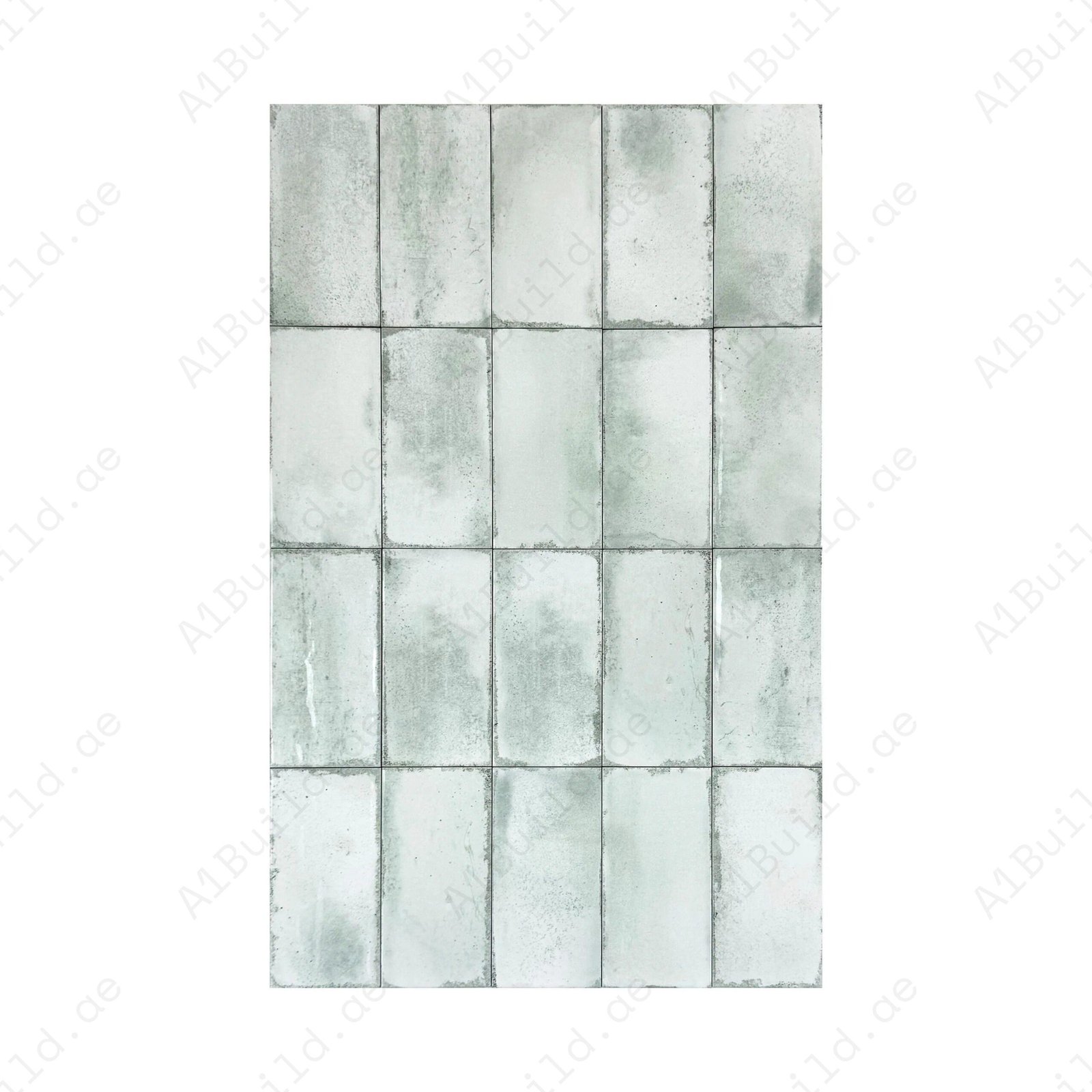 Sage Green Glossy Ceramic Artisanal Tile
