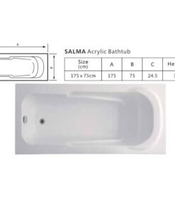 Alternative view of Salma acrylic bathtub size 175×75 cm