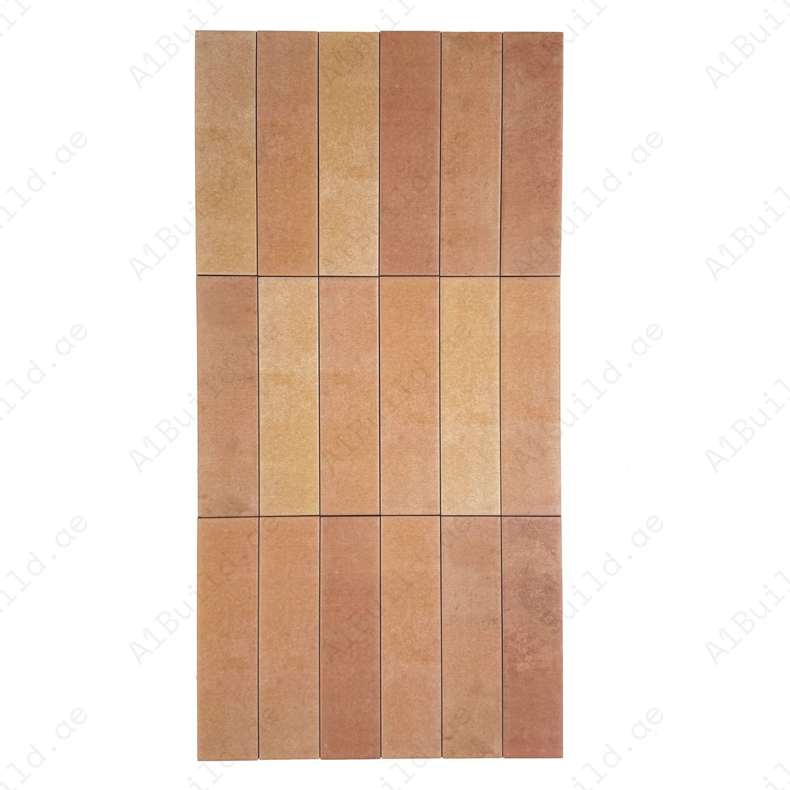Sandy Brown & peachpuff Matte Porcelain Artisanal Tile