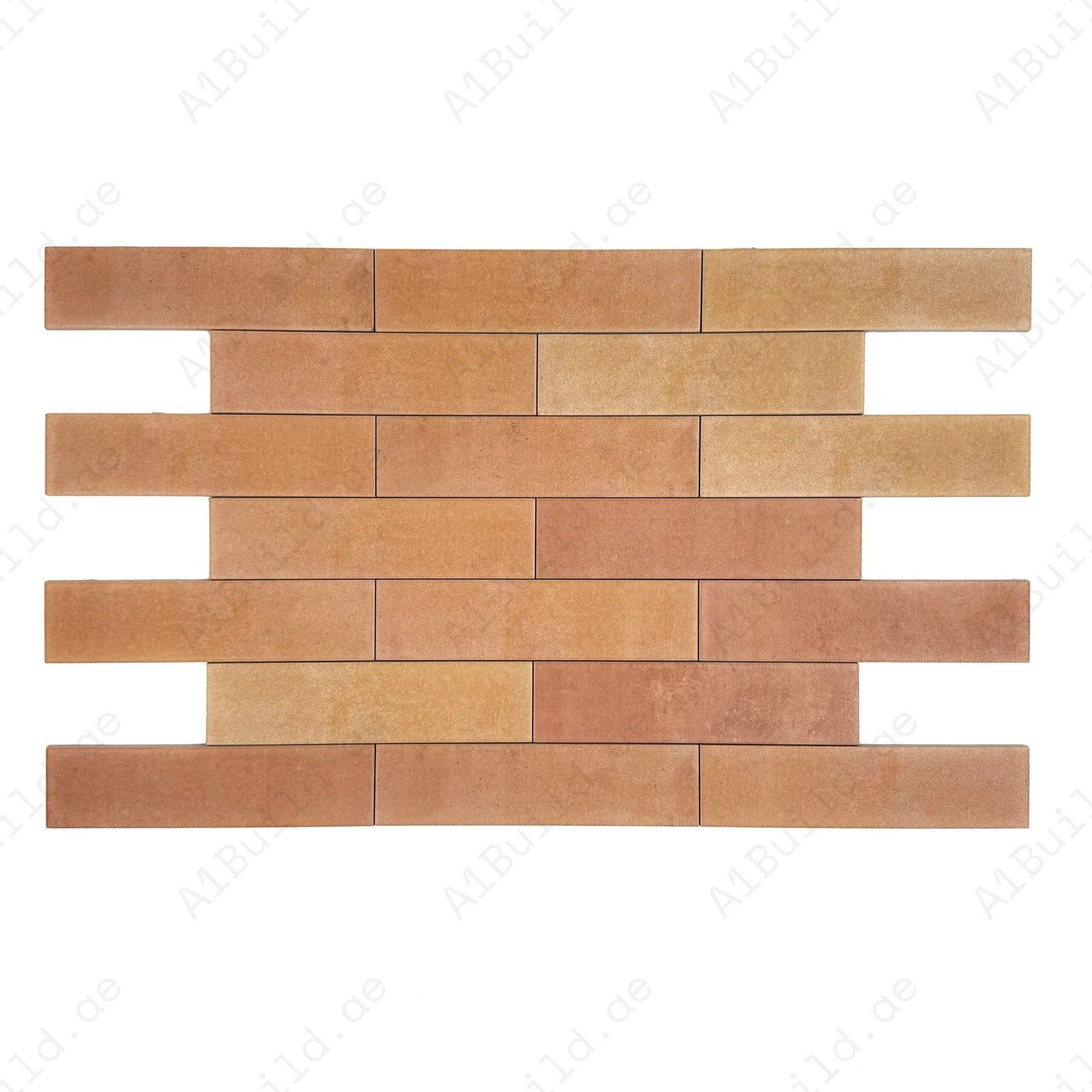 Sandy Brown & peachpuff Matte Porcelain Artisanal Tile - Image 2