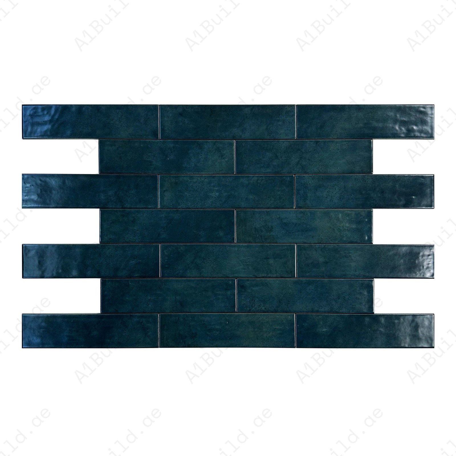 Sea Green Semimatte Porcelain Artisanal Tile - Image 2