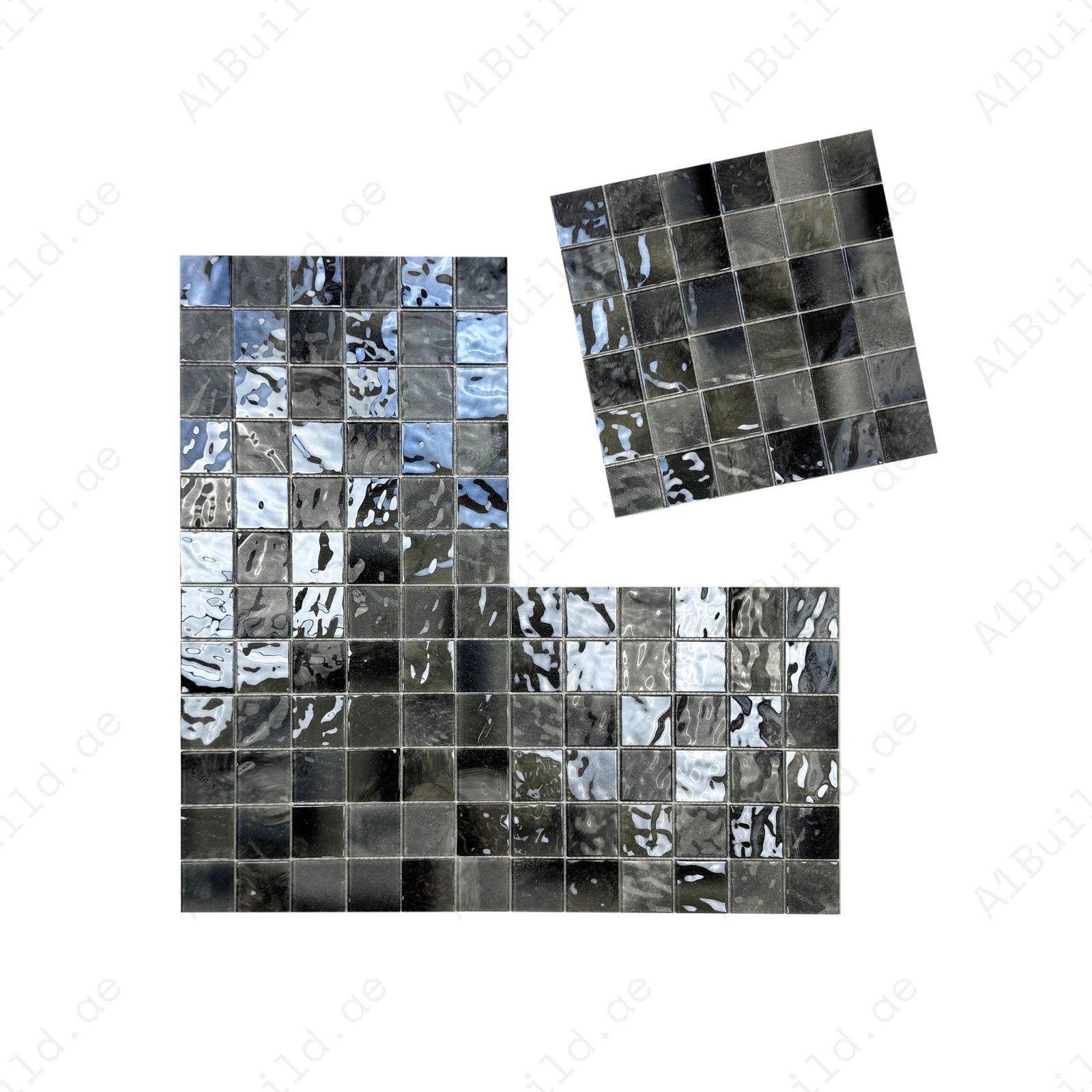 Marble Mirage Seal Grey, Iron Grey & Black Glass Mosaic for Pools - Image 2