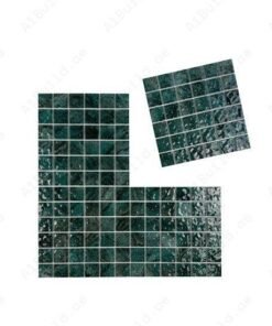 Alternative view of Serene Wave emerald green natural gradient design Porcelain Mosaic
