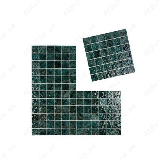 Serene Wave emerald green natural gradient design Porcelain Mosaic - Image 2