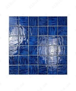 Serene Wave Navy Blue 3D Crystalline Glazed Porcelain Mosaic