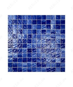 Serene Wave Navy Blue Wave Pattern Crystalline Glazed Porcelain Mosaic