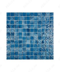 Serene Wave Sapphire Blue & Baby Blue Mixed mable design Porcelain Mosaic